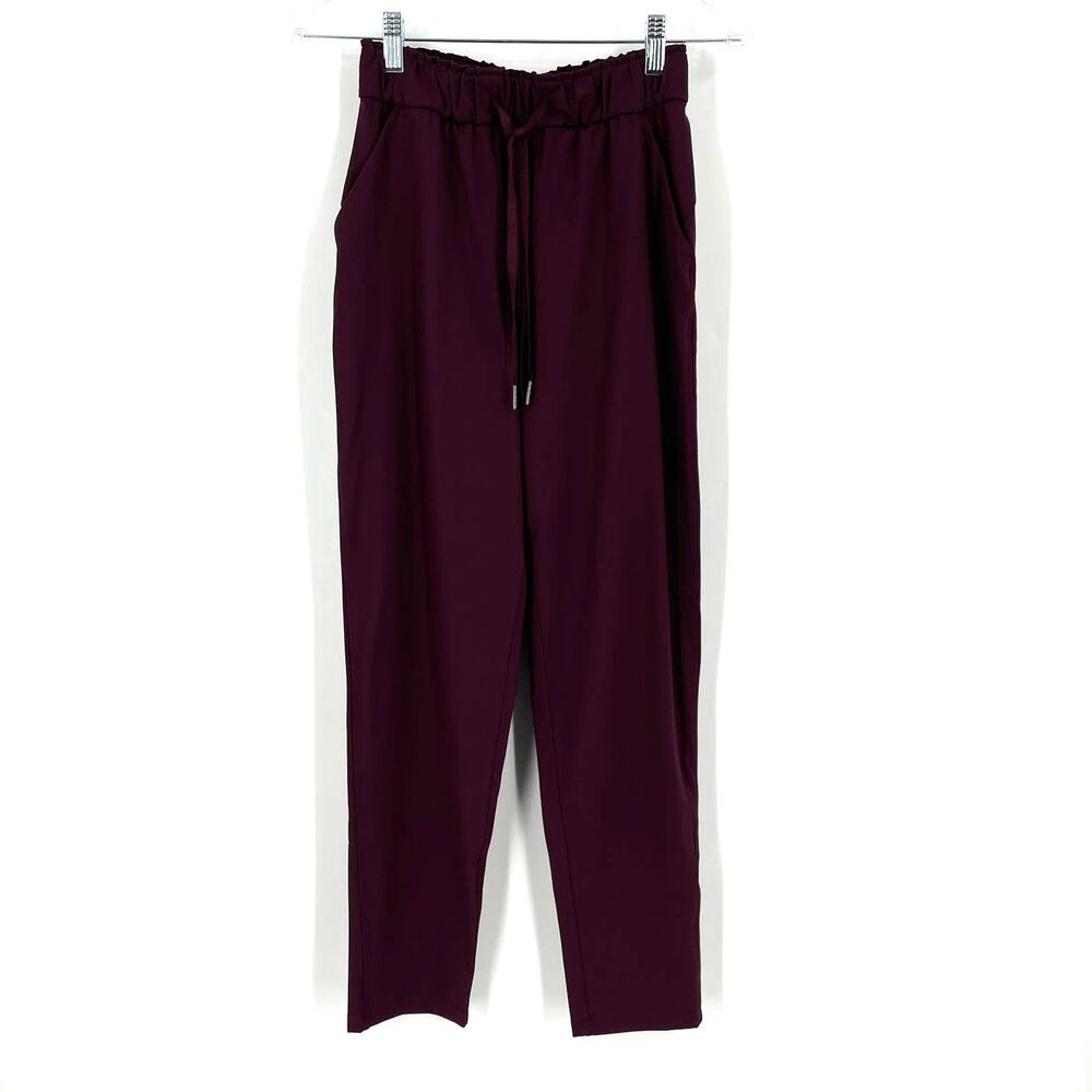 LuLuLemon Keep Moving‎ Pant Stretch High Rise 7/8 Size 2 Cassis